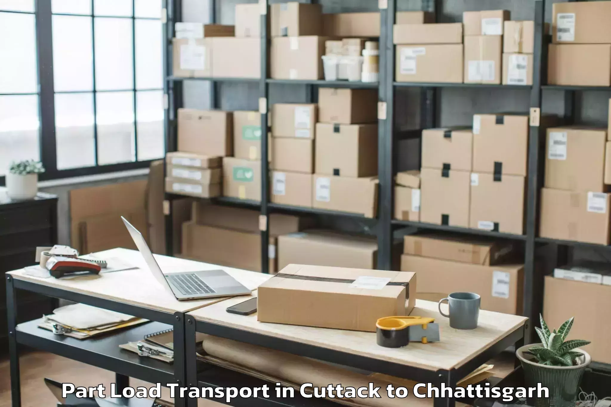 Quality Cuttack to City Center Mall Raipur Part Load Transport